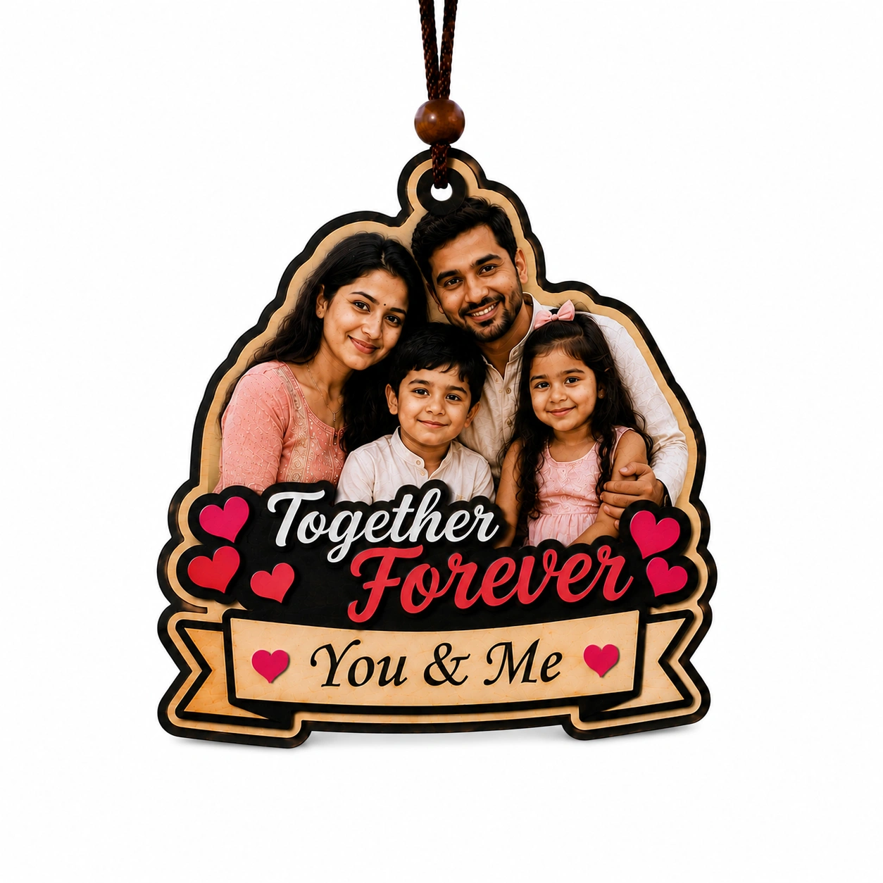 Joyful Family Photo  Car Hanging